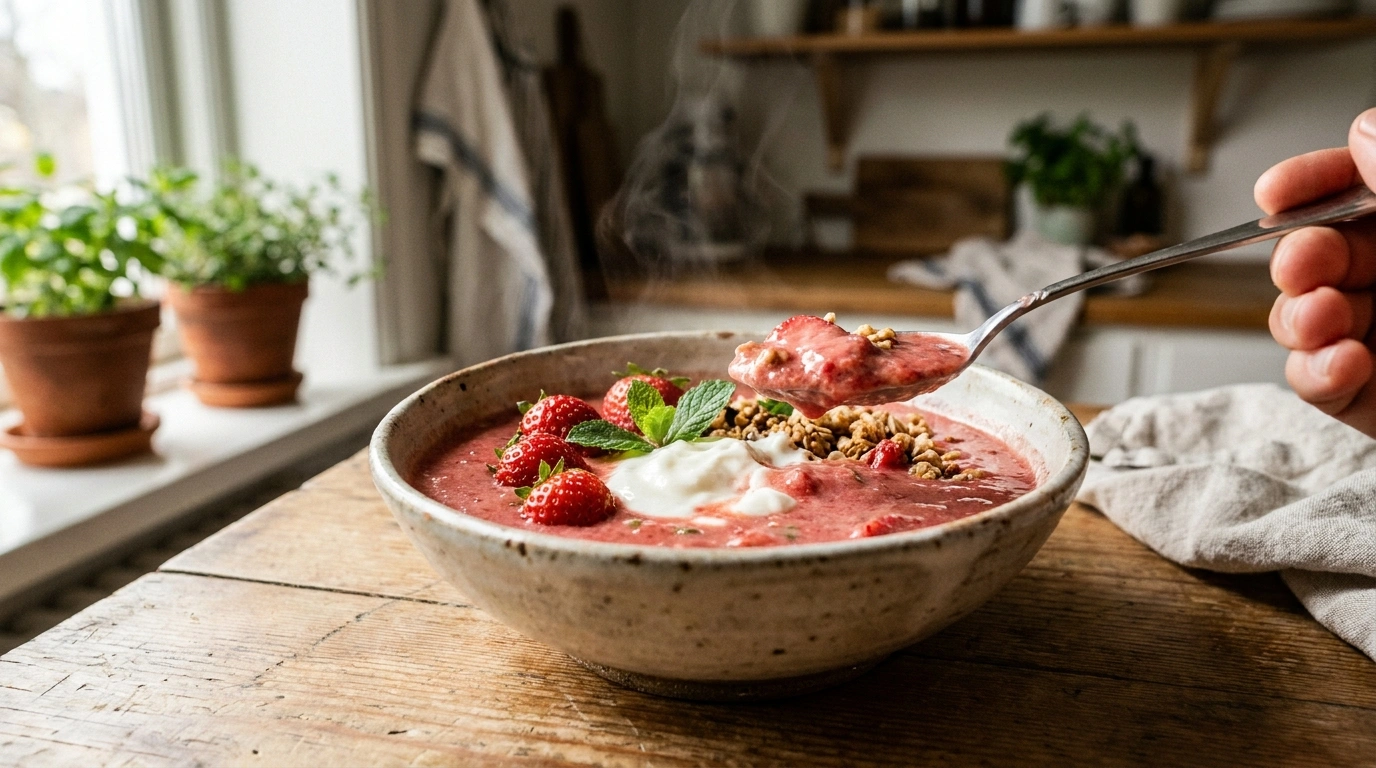 Nem smoothie med jordbær og yoghurt